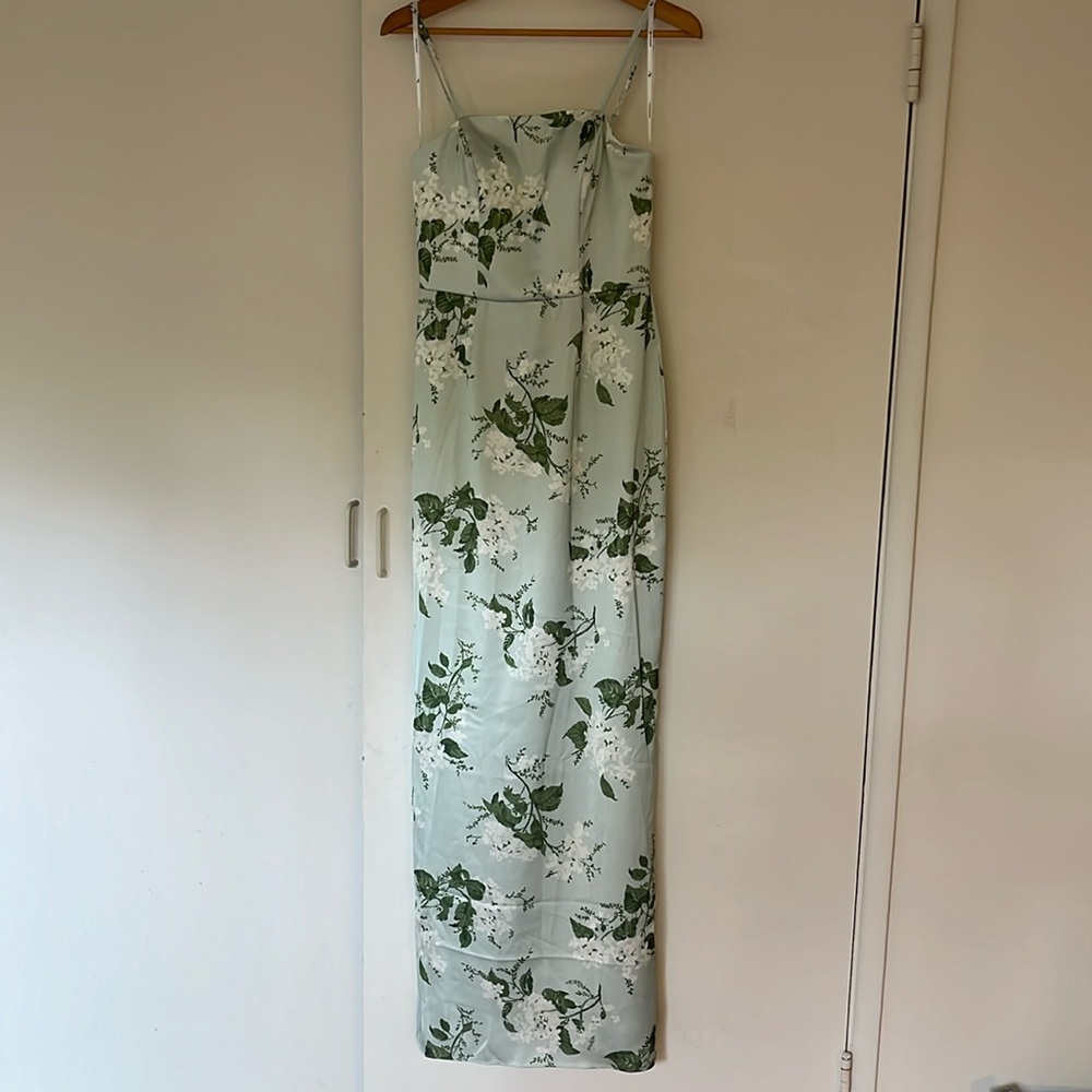 AW Bridal Floral Green Bridesmaid dress